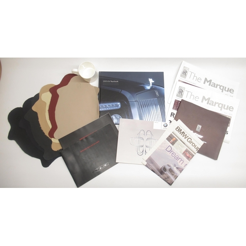 168 - 7 Rolls-Royce leather samples, Rolls-Royce 2005/06 yearbook, Rolls-Royce Sytner Authorised Motor Car... 