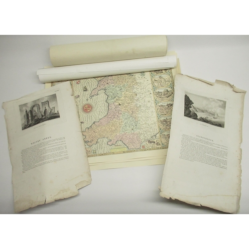 187 - The Handy Royal Atlas 1873 by A Keith Johnston, half-leather binding (a/f), Van Den Wyngaerde (Antho... 