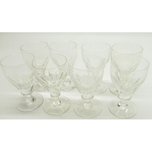 221 - Suite of Royal Brierley lead crystal glassware, comprising 13 rummers, 15 smaller rummers, 9 port gl... 