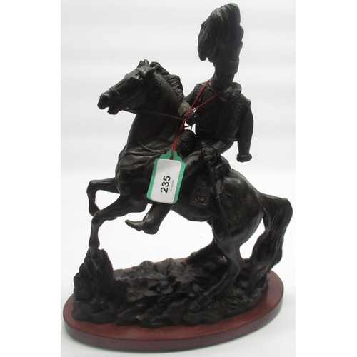 235 - Cast bronze figure of mounted Light Brigade officer by Heredities, catalogue no. DG17, H12