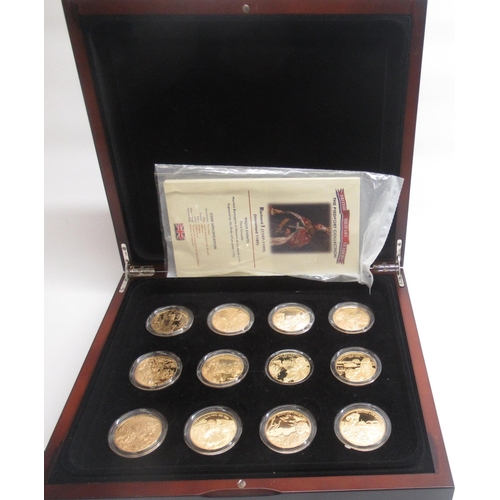 267 - Set of 12 Royal Mint Piedfort Collection of British Military Leaders medallions, cupro-nickel plated... 