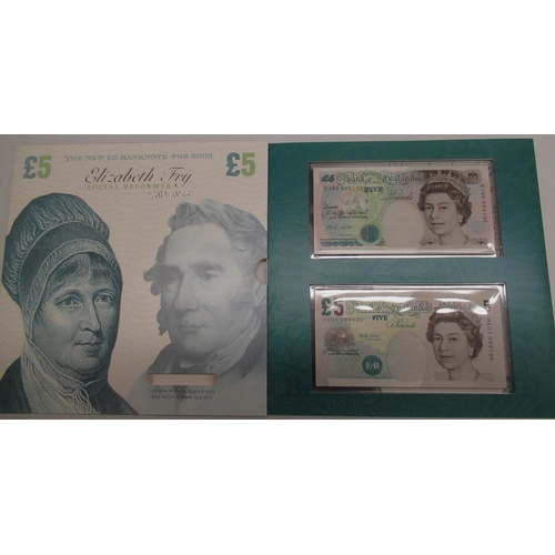 271 - Royal Mint Elizabeth Fry Social Reformer 1780-1845 Limited Edition of 999 2002 £5 banknote set in or... 