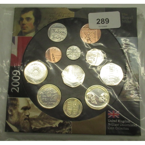 289 - Royal Mint United Kingdom Brillian Uncirculated Coin Collection complete with 11 coins including Kew... 