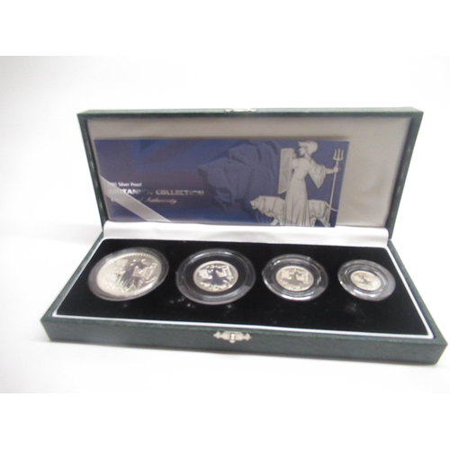 291 - Royal Mint United Kingdom 2001 silver proof Britannia four coin collection in original box