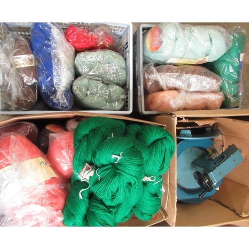 259 - Hague and Co knitting machine and a large quantity of vintage wool including Jaeger Angora Spun, moh... 