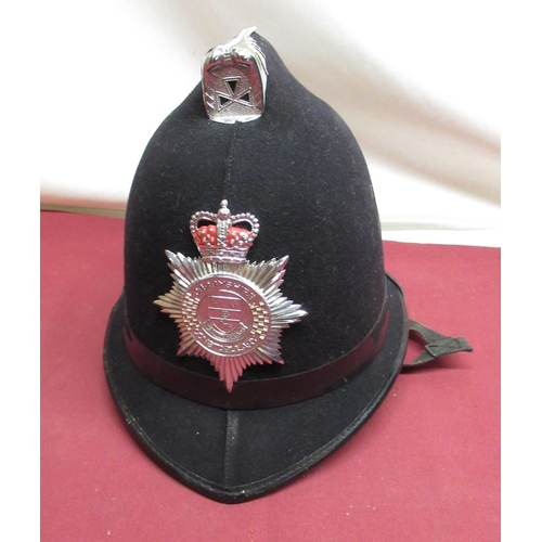 734 - Derbyshire Constabulary policeman's helmet, painted number 2977