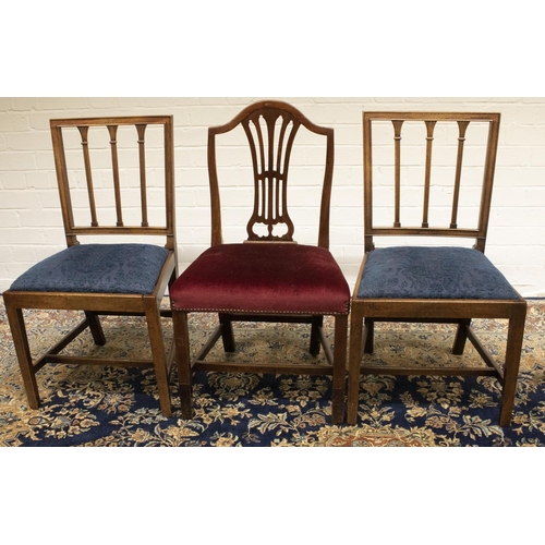 769 - The Grange Goathland - Pair of Georgian mahogany dining chairs with railed splats and drop in seats ... 