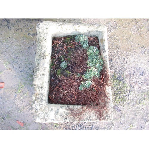 770 - The Grange Goathland - Well weathered sandstone trough 61cm x 46cm x 26cm