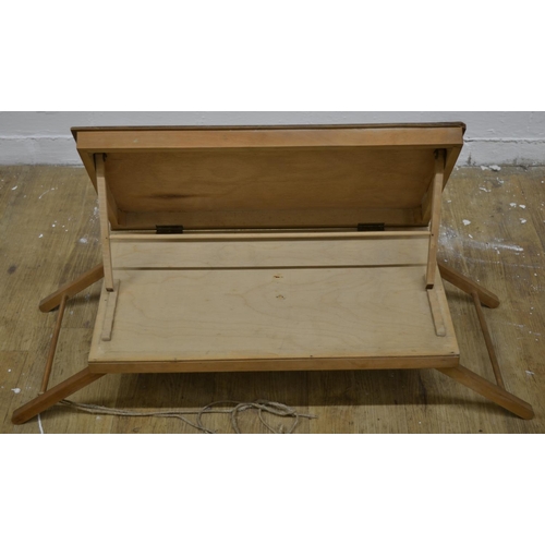 688 - Small pine tool chest with four drawers 49cm x 41cm x 37cm, pine fold away lectern (2)