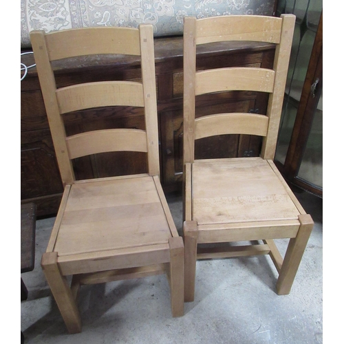 795 - Pair of contemporary beech ladder back chairs