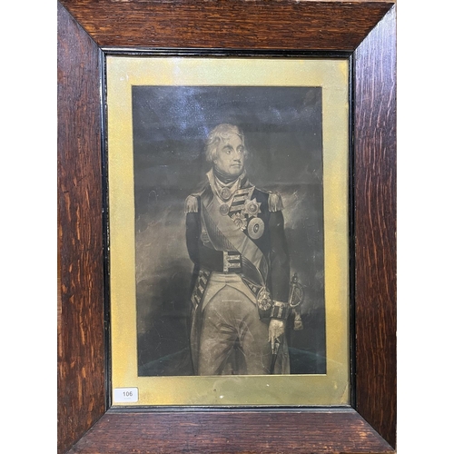 106 - After C19th original; Portrait of Horatio Nelson, monochrome print, 44.5cm x 31cm