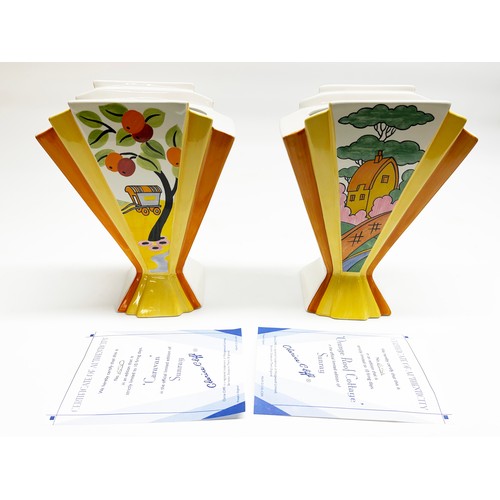 254 - Two Bradex Claris Cliff ltd. ed. sunray vases, 