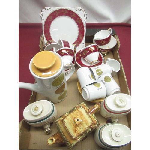 173 - Gladstone china tea service, 1960's J & G Meakin Studio part coffee service, three Wade spirit barre... 