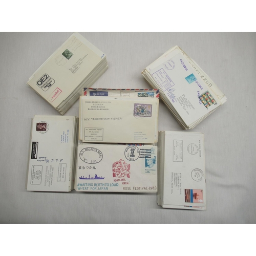 177 - Box containing a large quantity of franked and stamped envelopes relating mainly to shipping includi... 