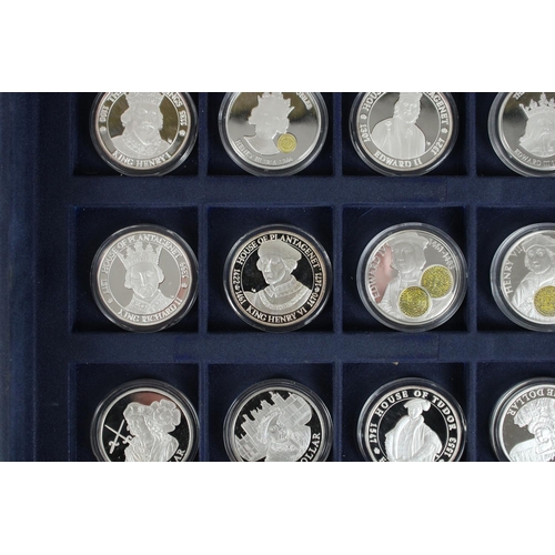 744 - Westminster silver proof collectable coin set depicting Kings and Queens of England, various commonw... 