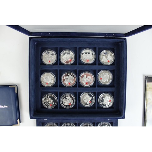 747 - Westminster Route to Victory silver proof coin collection, encapsulated with original certs. and pho... 