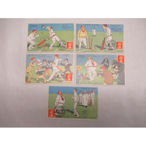 189 - Collection of franked and stamped postcards relating to cricket