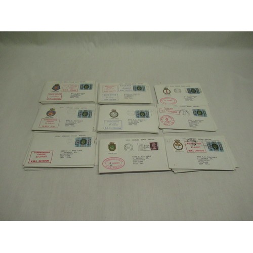 190 - Collection of approx. 80 stamped and franked envelops regarding the 1977 Riyal Jubilee fleet review ... 