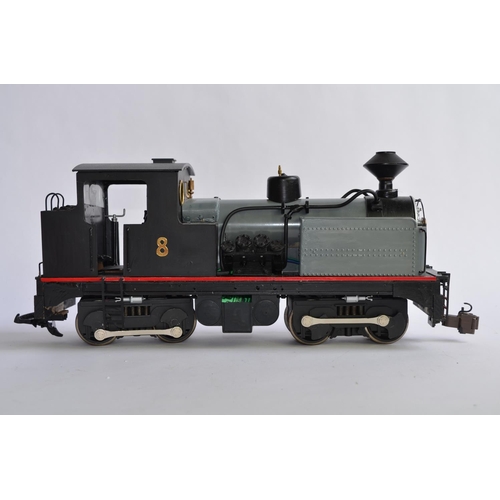 12 - An adapted Bachmann G-gauge tank engine made to resemble a 4 cylinder Avonside narrow guage locomoti... 