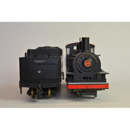 13 - A Bachmann G-Guage Baldwin 4-6-2 with Aristo USRA tender. Both models have been adapted/modified and... 