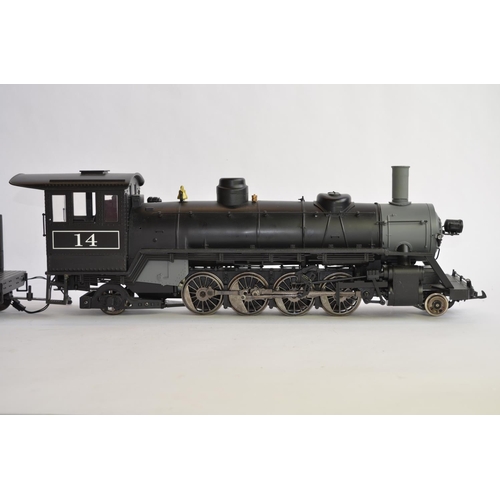 16 - G-gauge 2-8-2 tender loco (no makers marks, possibly Aristo) with some modifications, re-painting an... 