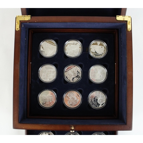 749 - Westminster Golden Age of Steam silver proof coin collection, encapsulated in original domed box (bo... 