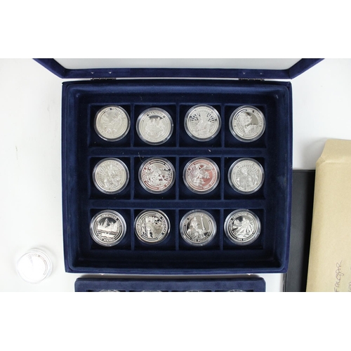 750 - Westminster Bicentenary of the Battle of Trafalgar Silver proof Coin collection, encapsulated with o... 