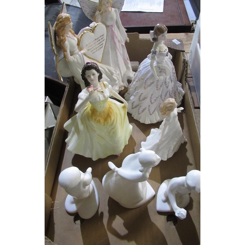 392 - Royal Doulton 'Madeline' HN4152 H21cm, Sentiments Friendship H15.5cm and three Images figures 'The K... 