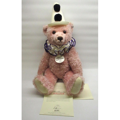 151 - Steiff Teddy Clown 1926 replica bear in pink mohair, with working growler mechanism, limited edition... 