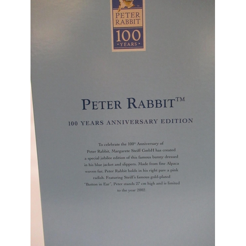 169 - Steiff Peter Rabbit 100 Year Anniversary, limited edition no.347, H27cm, boxed