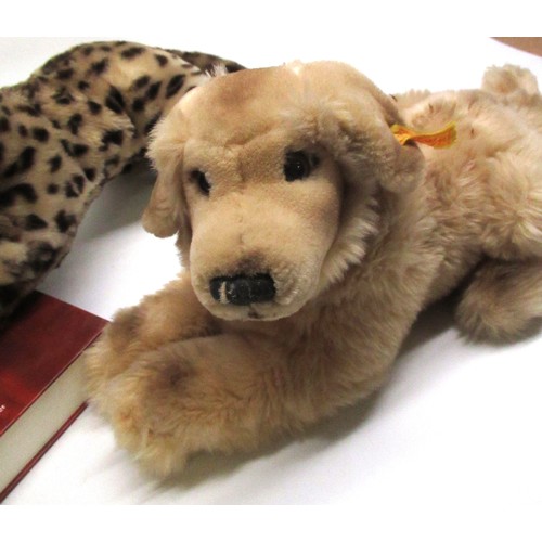 180 - Steiff soft plush Jaguar and Golden Retriever, both approx L47cm, and Steiff Sortiment 1947-1999 boo... 