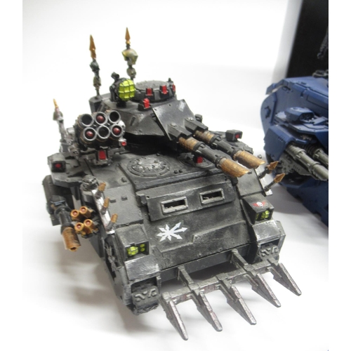 1434 - Warhammer 40k - Land Raider Excelsior, Rhino Primaris and Rhino tanks painted in Ultramarines colour... 