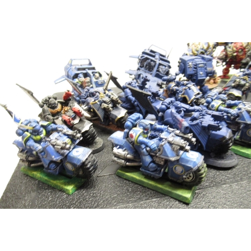 1437 - Warhammer 40k - Space Marine Bike and Ravenwing Bike Squads, 2 Space Marine Land Speeders, Space Mar... 