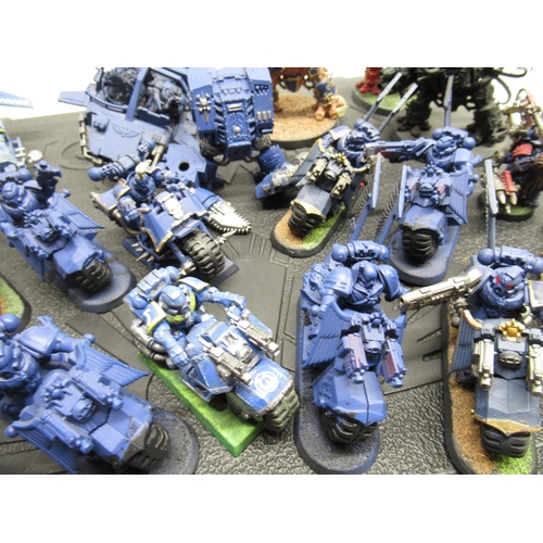 1437 - Warhammer 40k - Space Marine Bike and Ravenwing Bike Squads, 2 Space Marine Land Speeders, Space Mar... 