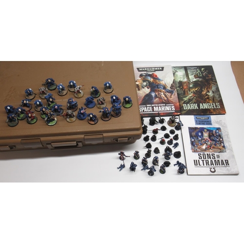 1438 - Warhammer 40k - Collection of painted figurines inc. Ultramarines, Terminators, Militarum Auxilla Bu... 