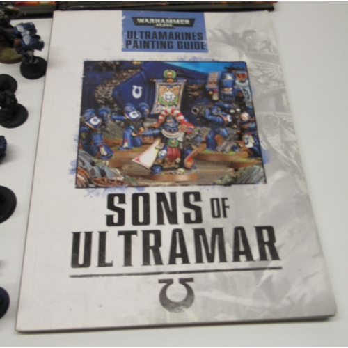 1438 - Warhammer 40k - Collection of painted figurines inc. Ultramarines, Terminators, Militarum Auxilla Bu... 