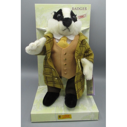 173 - Steiff Wind in the Willows Badger, H28cm, limited edition 1730/4000, Boxed