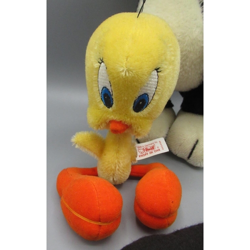 177 - Steiff Sylvester and Tweety Warner Bros. H34cm and H18cm, limited edition 1779/2500, with tag and du... 