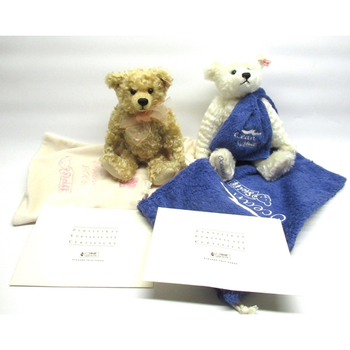 159 - Steiff Ocean 2002 teddy bear in white mohair, H30cm, limited edition 1158/1500, with dustbag and cer... 