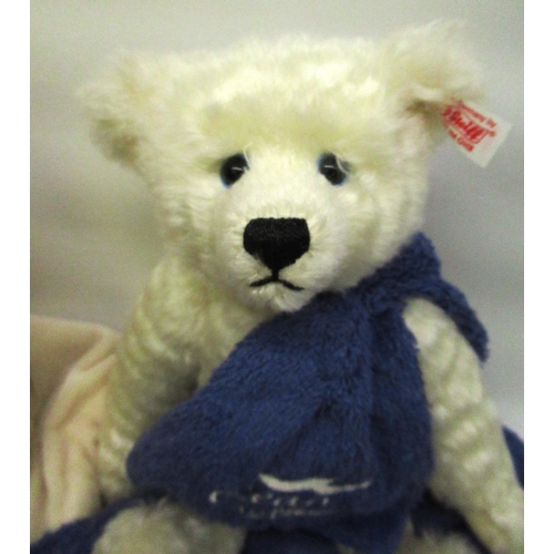 159 - Steiff Ocean 2002 teddy bear in white mohair, H30cm, limited edition 1158/1500, with dustbag and cer... 