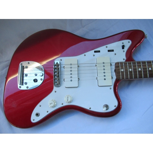 86 - Fender Jazz Master electric guitar, made in Japan, serial no. S056495, in cherry red and ivory, with... 