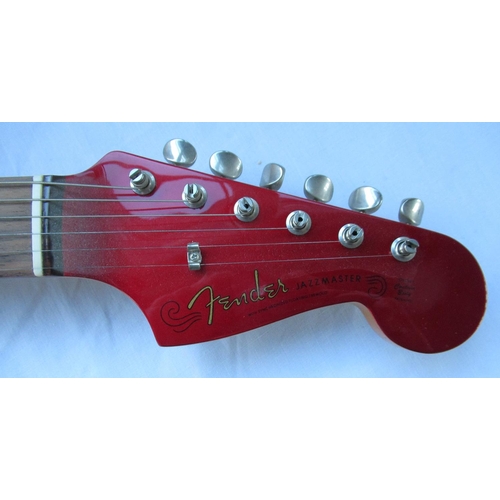 86 - Fender Jazz Master electric guitar, made in Japan, serial no. S056495, in cherry red and ivory, with... 