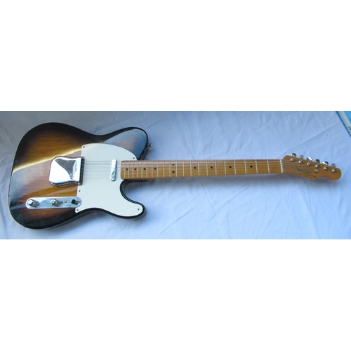 87 - Fender Telecaster 6 string electric guitar, with starburst finish and ivory scratch plate, maple woo... 