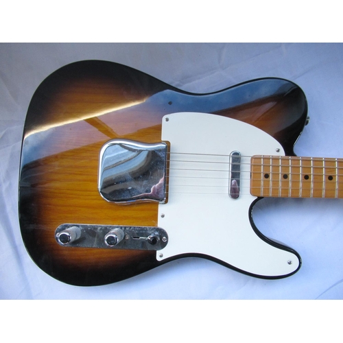 87 - Fender Telecaster 6 string electric guitar, with starburst finish and ivory scratch plate, maple woo... 