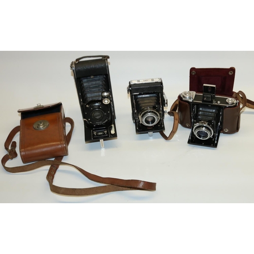 230 - Zeiss Icon folding camera with Novar 1:3.5 F=75mm lens, Zeiss Icon folding camera with Telmar 1:4.5 ... 