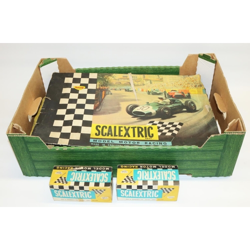 289 - Vintage Scalextric Model Motor Racing set with original box, and two Scalextric Minimodels vehicles:... 