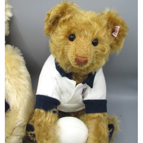 147 - Steiff Prince William's 21st Birthday Bear, in blonde mohair, H35cm, limited edition 56/1500, Paw si... 