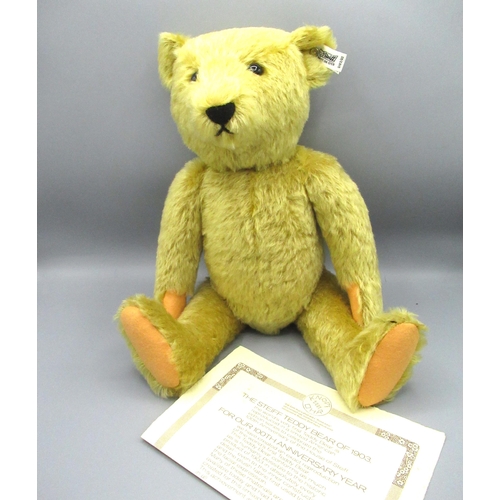 149 - Steiff The Teddy of 1903 in golden mohair, H40cm, limited edition 4935/5000, with certificate, hand ... 