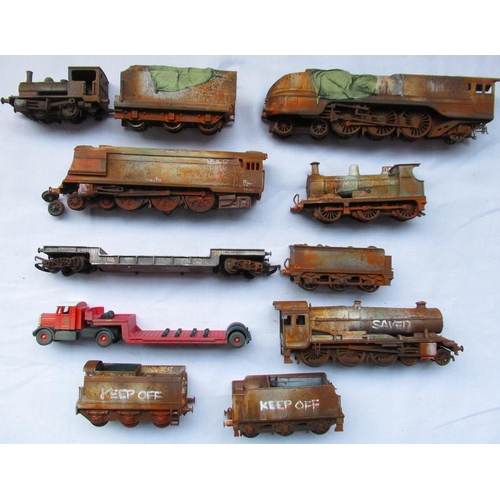 62 - Collection of diorama models, depicting relic engines and tenders. (11)