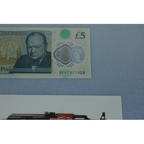 699 - Two 2015 UK Bank of England £5 bank notes with AK47 serial prefix, together with a selection of Brit... 